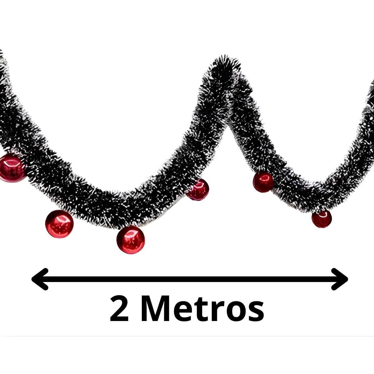 Dimensões do festão: 2 metros de comprimento por 17cm de espessura